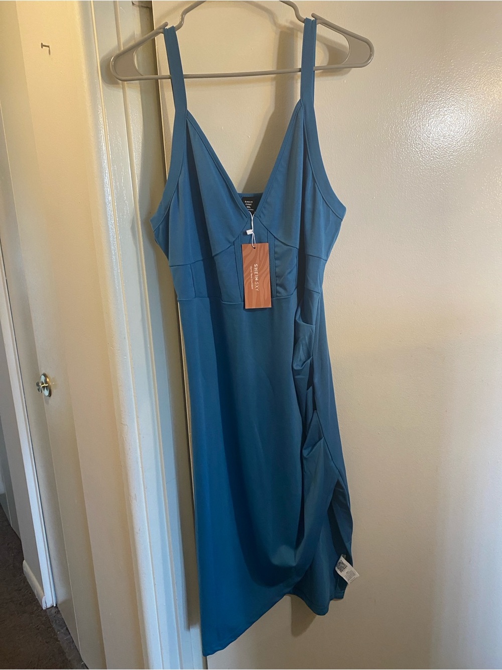 Women's Teal Sleeveless V-Neck Midi Dress